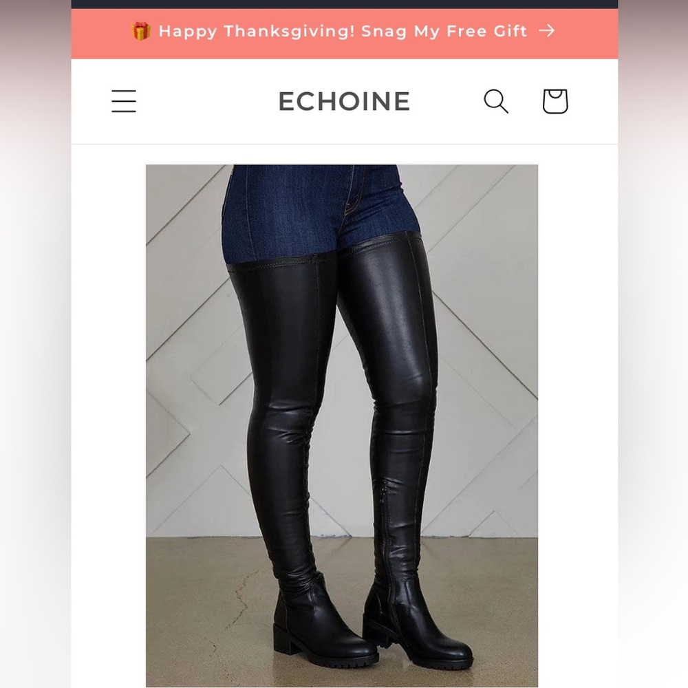 ECHOINE Leather Flat Over Knee Boots size 10.5/11